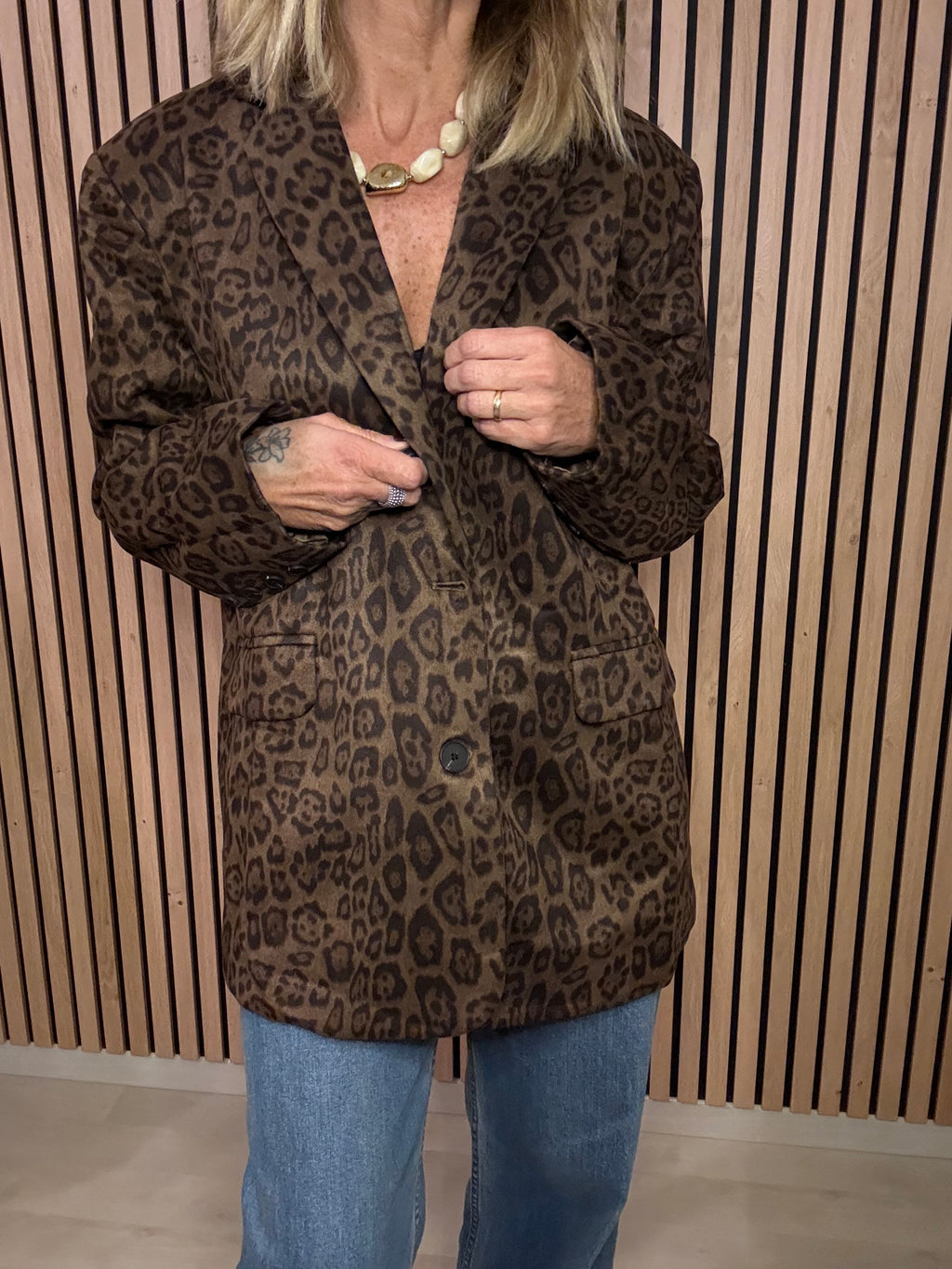 Veste motifs "Léopard" oversize