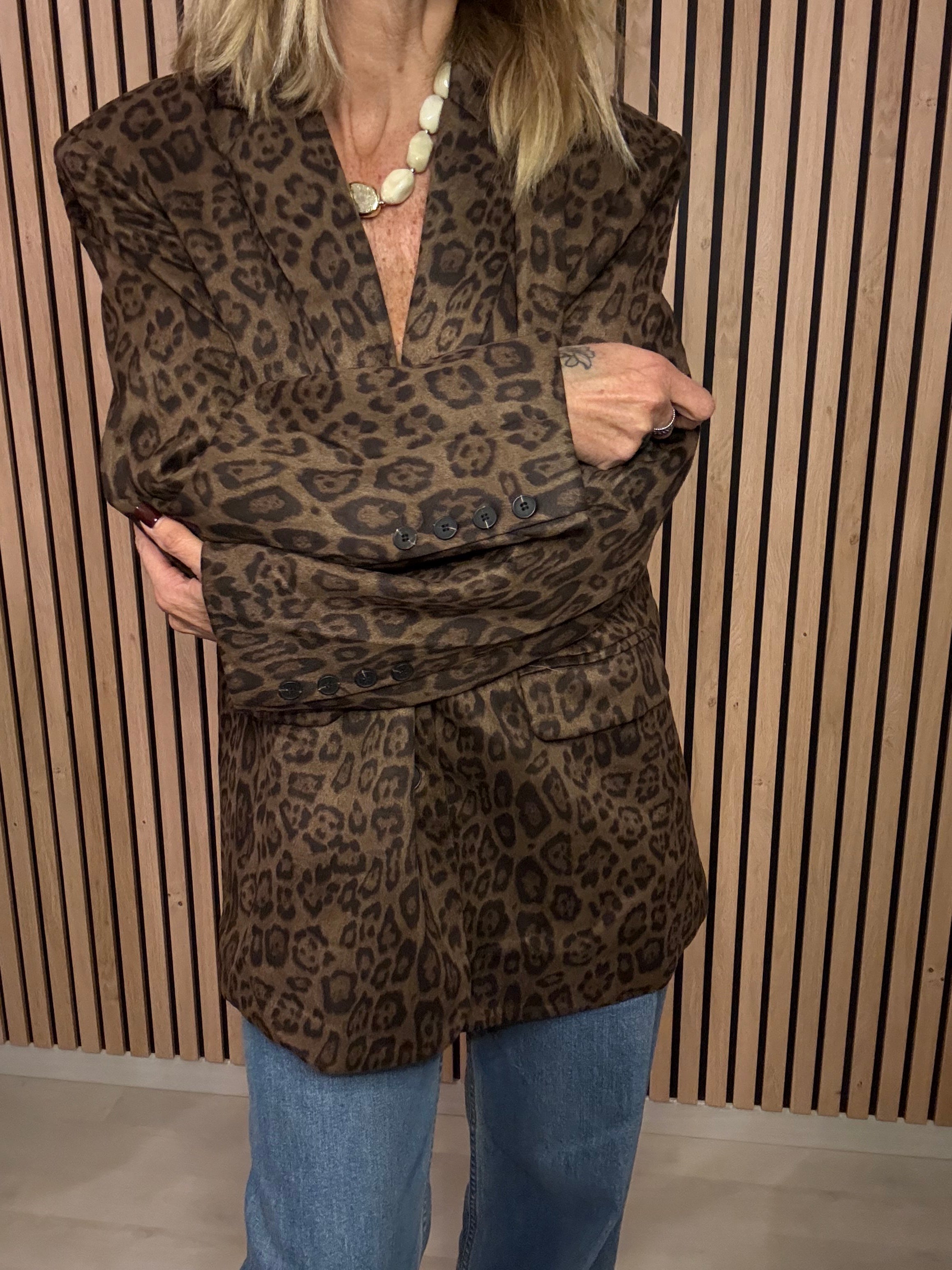 Veste motifs "Léopard" oversize