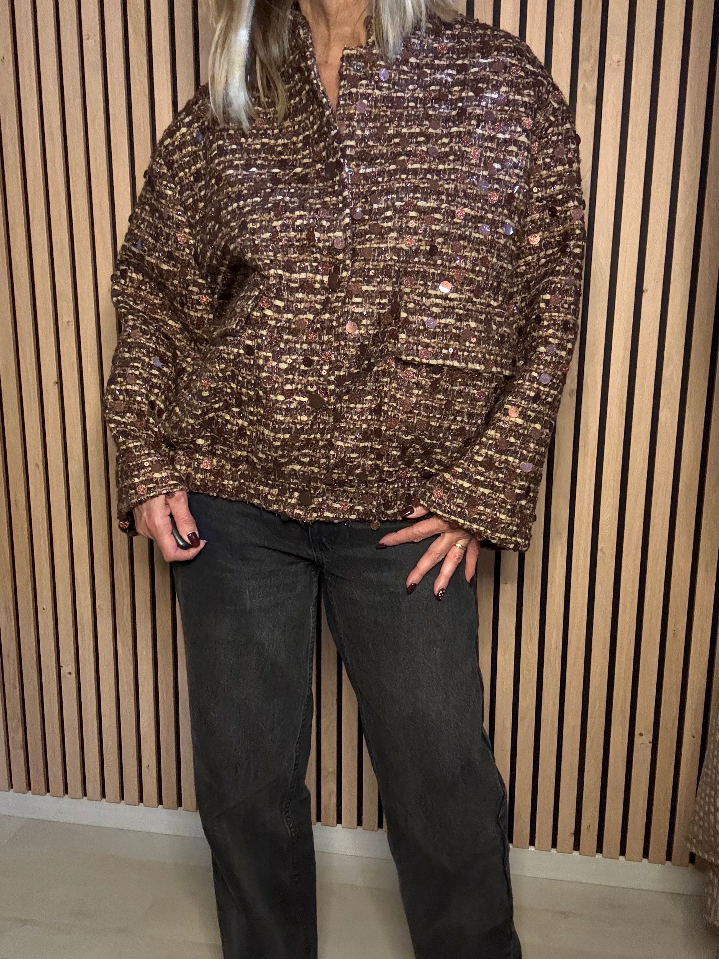 Veste bomber à sequins