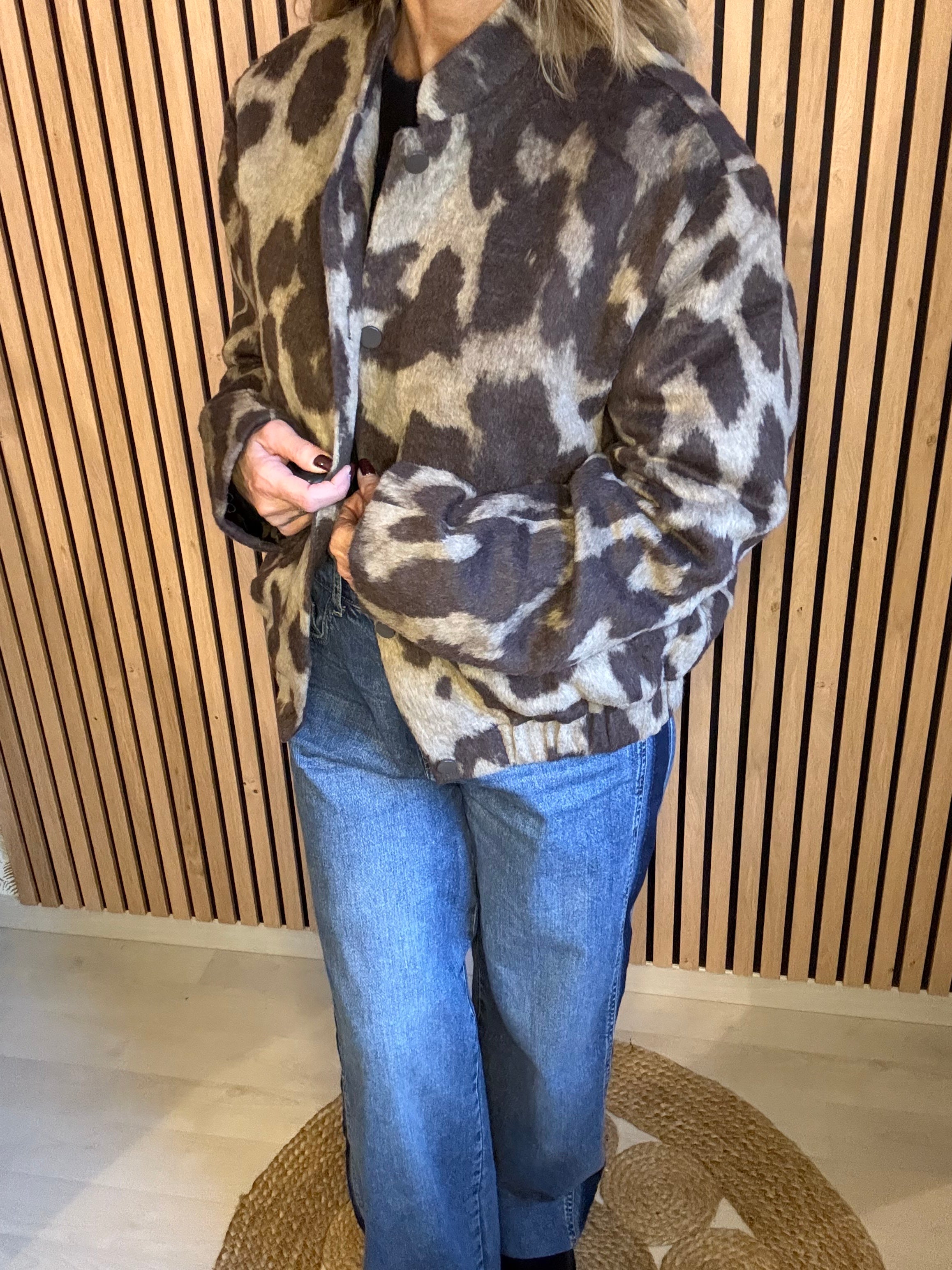 Veste bomber motifs "vache"