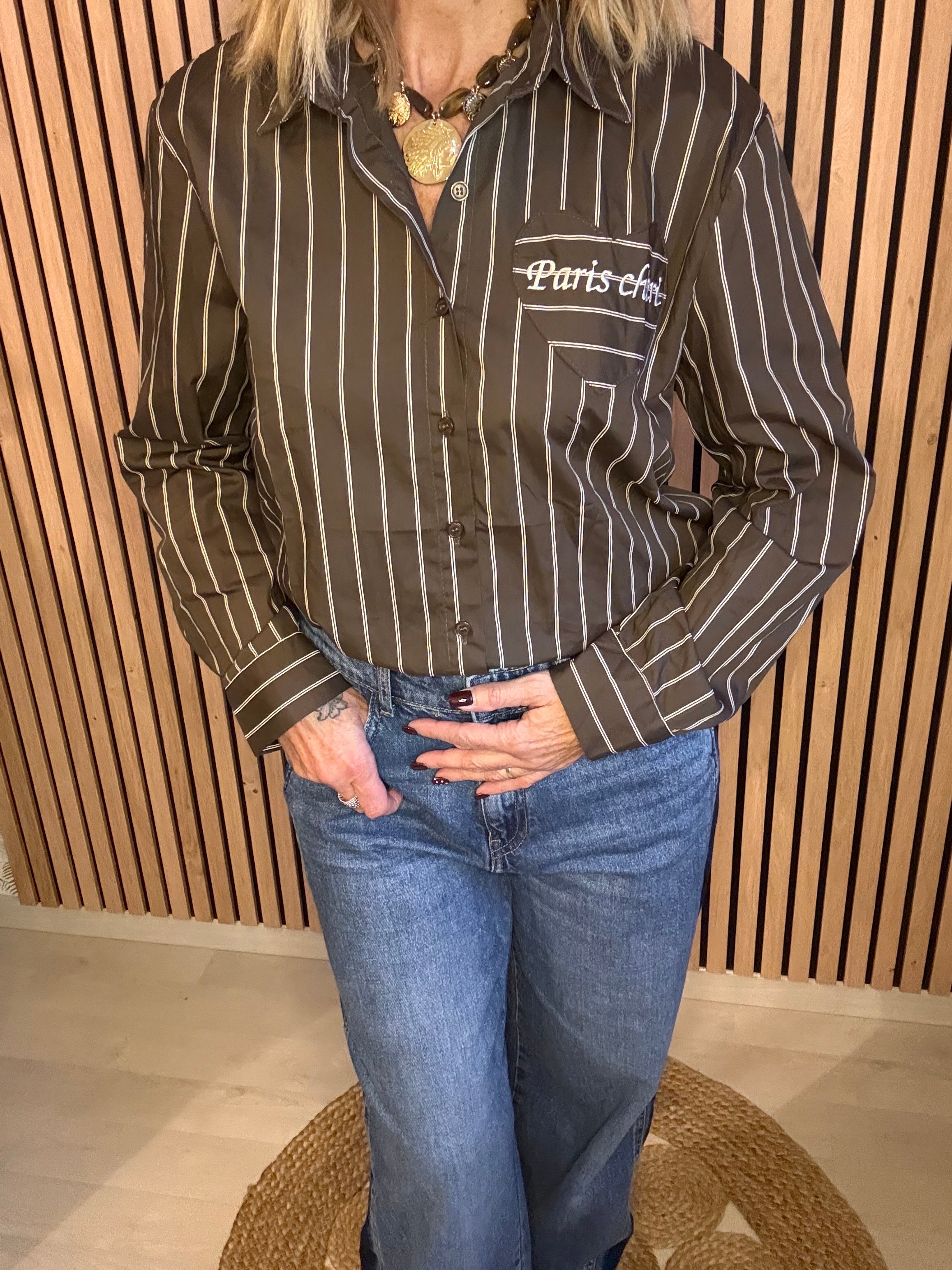 Chemisier rayé "Paris chéri"